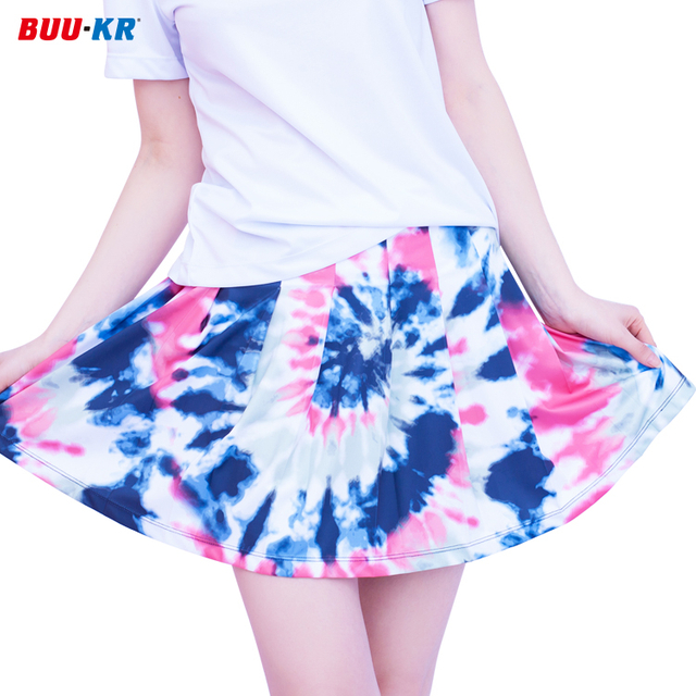 Plus Size Golf Skirts Tie Dye Pleated Athletic Tennis Skirt Women Tennis Skirt with Inside Pockets