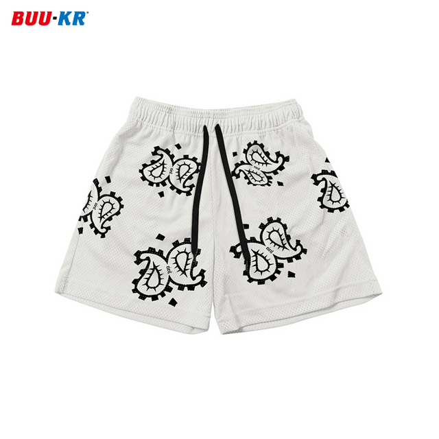 Buker Mesh Shorts Casual Double Layer Sublimation Custom 5 Inch Inseam,All Over Print Polyester Custom Mesh Shorts