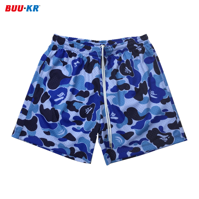 Buker Full Print Polyester Double Layer Men Mesh Shorts Custom 5 Inch Inseam,Custom Mesh Basketball Shorts