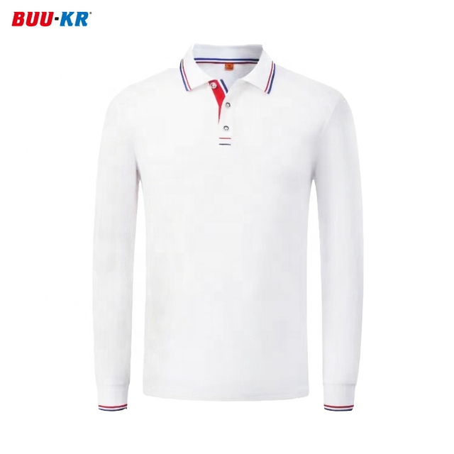 Buker Manufacturer Wholesale Custom Logo 100% Polyester Quick Dry Men Plain Work Long Sleeves Golf Polo Shirt
