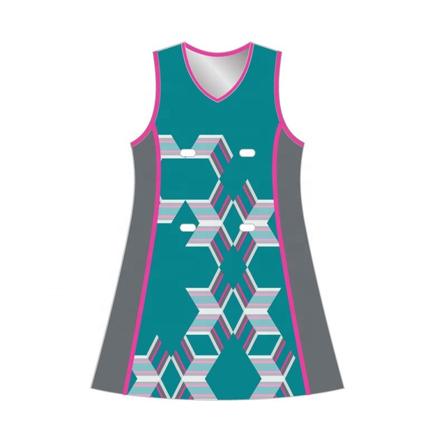 Wholesale Custom Sublimation Cheap Blue Netball Dress for Sports Girls