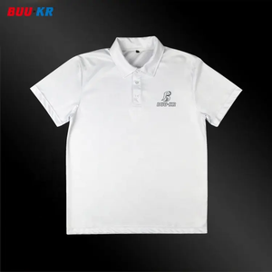 Buker Summer Custom Sport 100% Polyester Polo Shirt Silk White Colour Uniform,Men's Professional Polo Shirts Casual Printed
