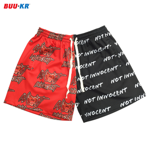 Buker Polyester All Over Print Sublimation Double Layer Mens Basketball 5 Inch Inseam Black Custom Mesh Shorts With Pockets