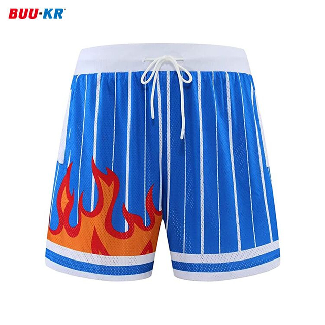 Buker 5 Inch Inseam Men'S Full Mesh Shorts Custom， Graphic Summer Blue All Over Print Custom Mesh Basketball Shorts 