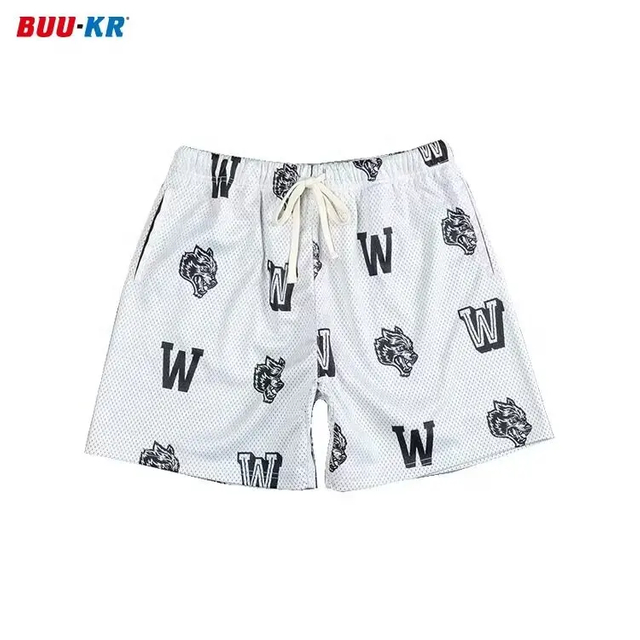 Buker No Moqcustom Mesh Shorts Manufacturers For Men，Double Layer Mesh Shorts Custom Sublimation 5Inch Inseam 