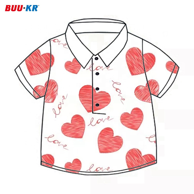 Buker Short Sleeve Lapel Summer Girls Children's Clothes Button Up Collar Polo Shirt For Kids