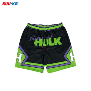 Buker Sublimation Polyester Custom 5 Inch Inseam Double Layer Mesh Custom Logo With Zipper Pockets Basketball Shorts For Men