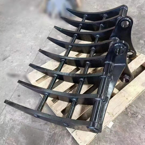 Rake Bucket Oem Accessories Construction Machinery Parts New Excavator Buckets Attachment for Sale