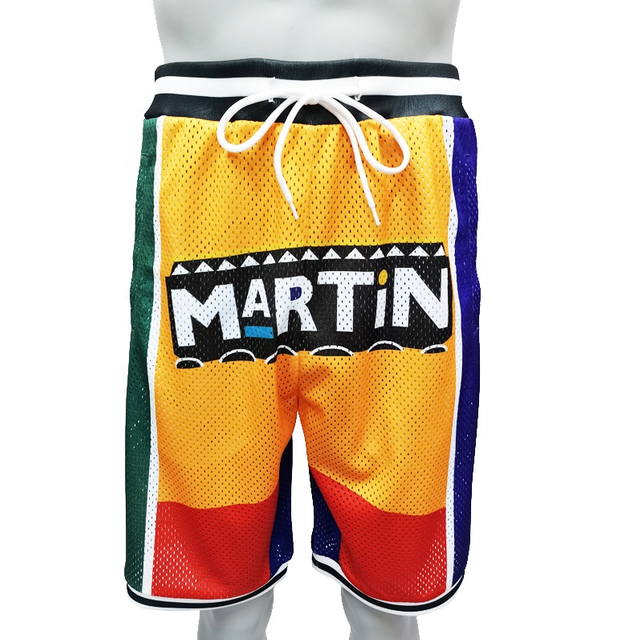 Buker Custom Logo Sulimation Printing Plus Size Men's Blank Martin Mesh Basketball Shorts