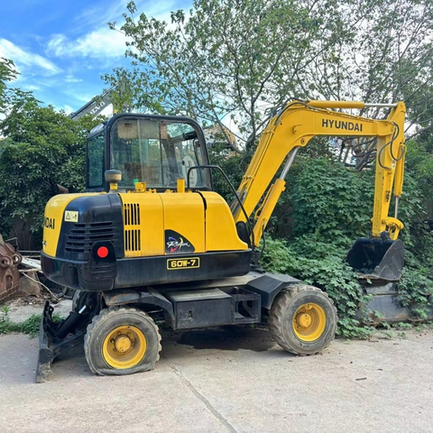 Hyundai 60W-7 Used 5 Ton Wheel Excavator Yanmar Engine For Sale