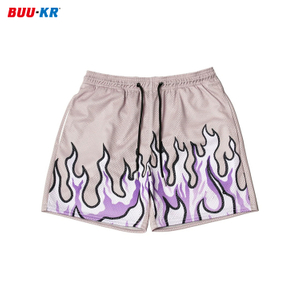Buker 2023 Flame Basketball Shorts Sports Casual Breathable Quick Drying Fitness Mesh Shorts for Men